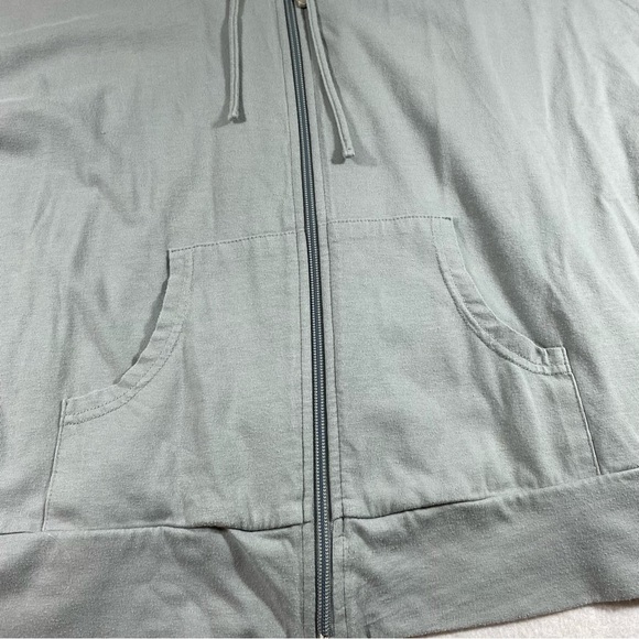 MetroStyle Zip Hoodie Sweatshirt 3/4 Wide Sleeves Large Gray Hoodie Poc… - Picture 8 of 10